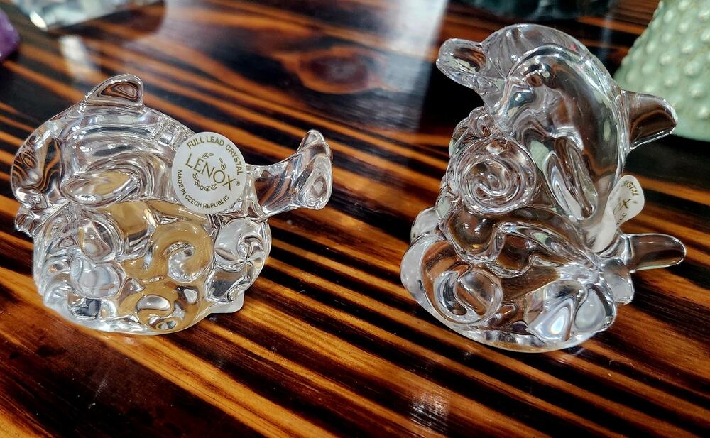 Vintage crystal salt and pepper shaker set